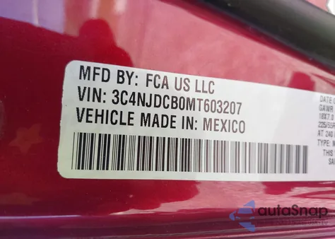 2021 Jeep Compass Limited 4X4 from USA, damaged, VIN 3C4NJDCB0MT603207